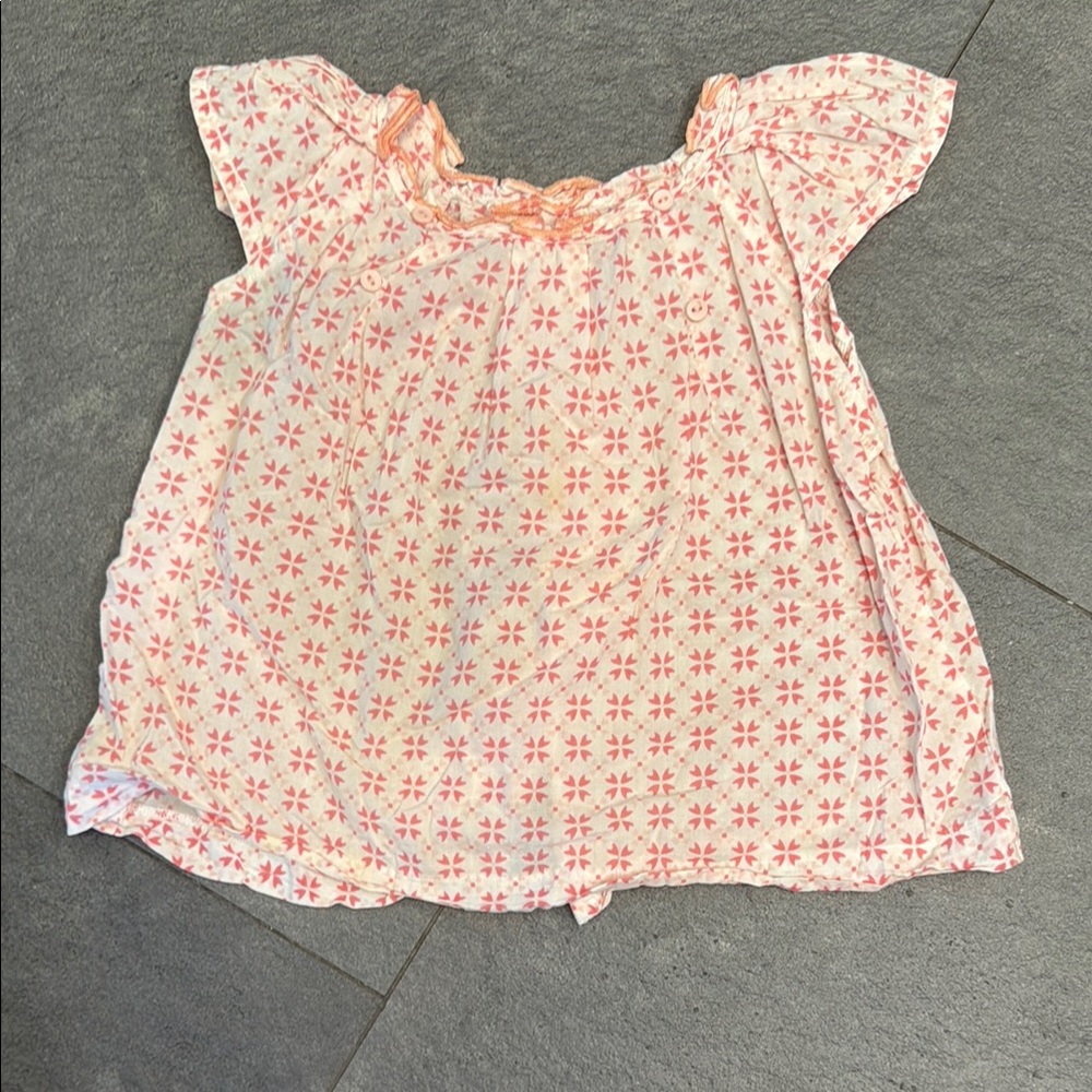 Egg Collective Pink Blouse with Smocked Neckline